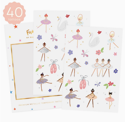 Ballerina Kids Temporary Tattoo Pack
