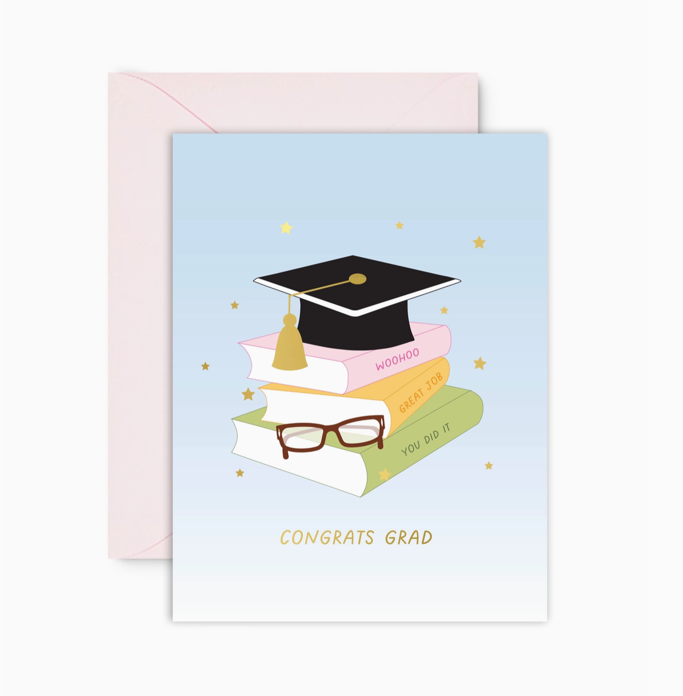 Congrats Grad Book Stack Graduation Card Ivy & Bugz Congrats Grad Book Stack Graduation Card Ivy & Bugz
