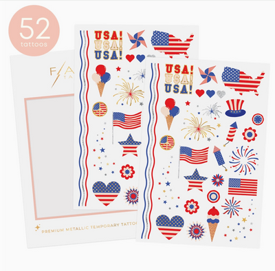 American Inspired Metallic Temporary Tattoo