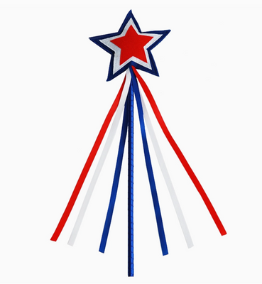 Red White and Blue Star Wand