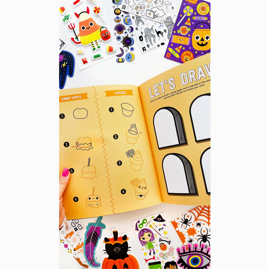 Draw-Along Halloween Sticker Book