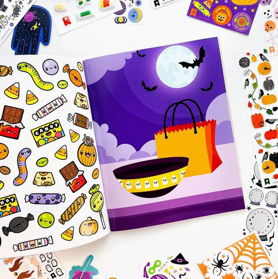 Draw-Along Halloween Sticker Book