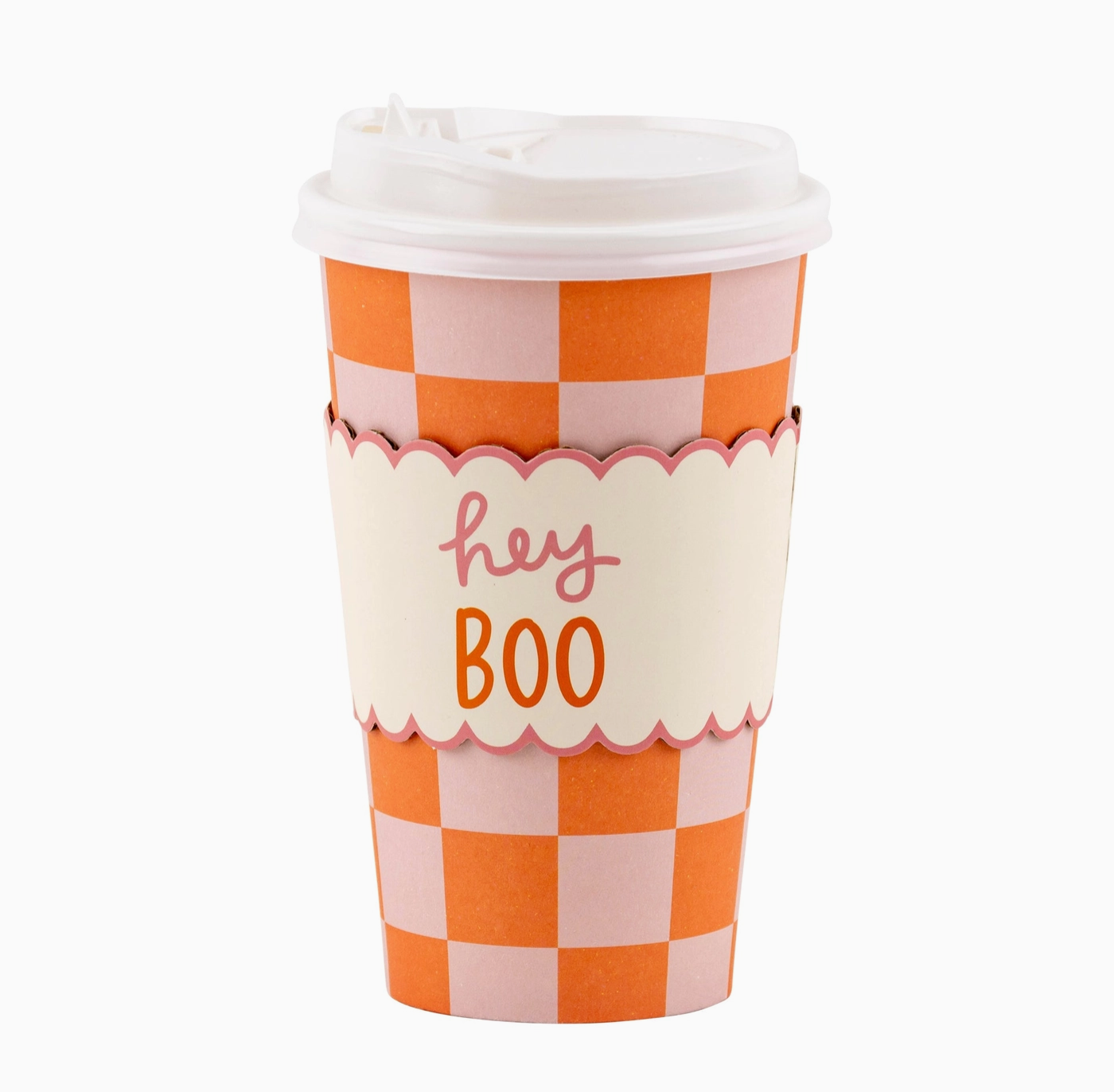 Pink Orange Checks To Go Cup