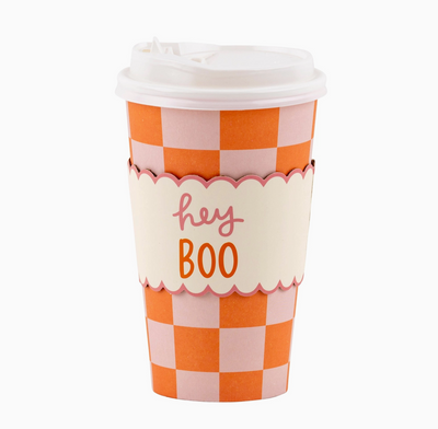 Pink Orange Checks To Go Cup