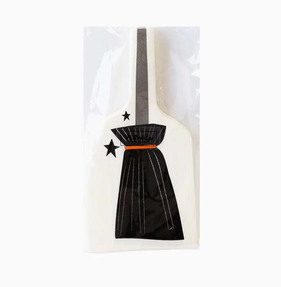 Witching Hour Broom Shaped Paper Dinner Napkin