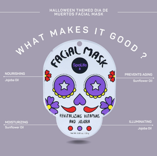 Halloween Dia De Muertos Inspired Skincare Sheet Mask