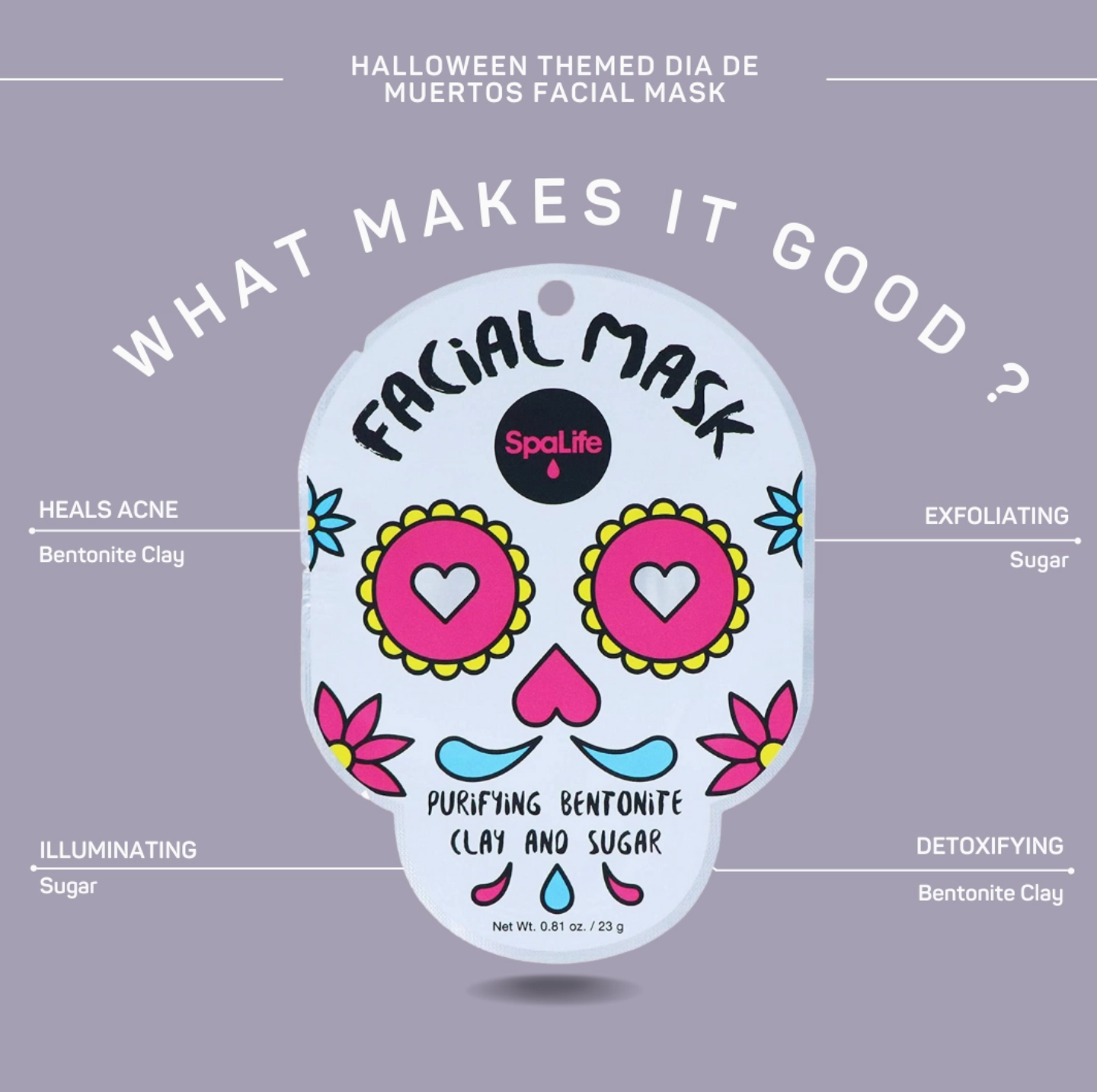 Halloween Dia De Muertos Inspired Skincare Sheet Mask