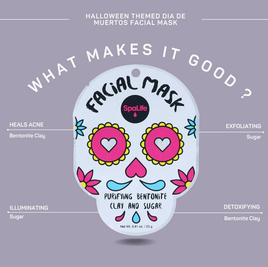 Halloween Dia De Muertos Inspired Skincare Sheet Mask