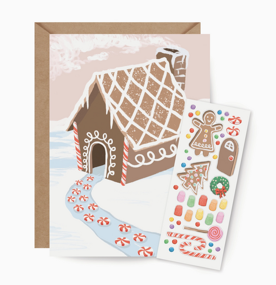 Sticker Scene Card - Gingerbread House