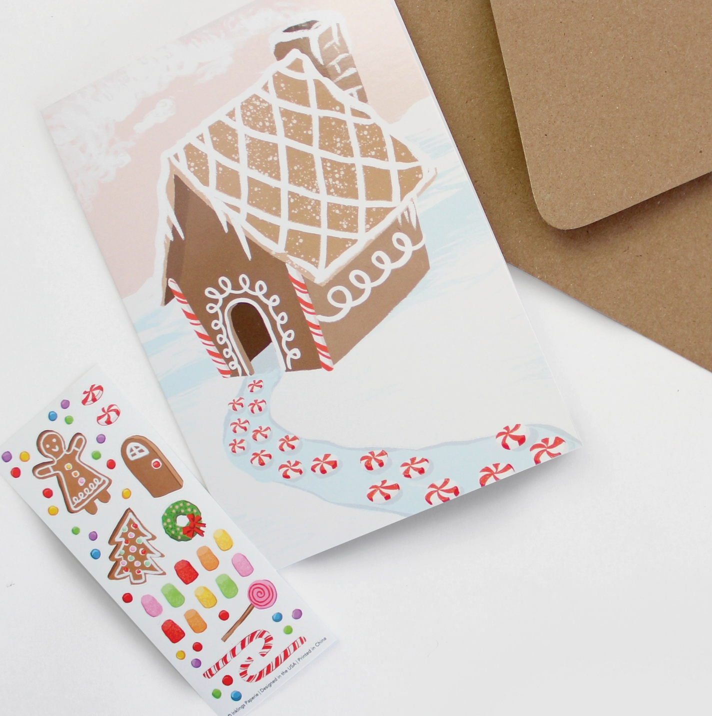 Sticker Scene Card - Gingerbread House