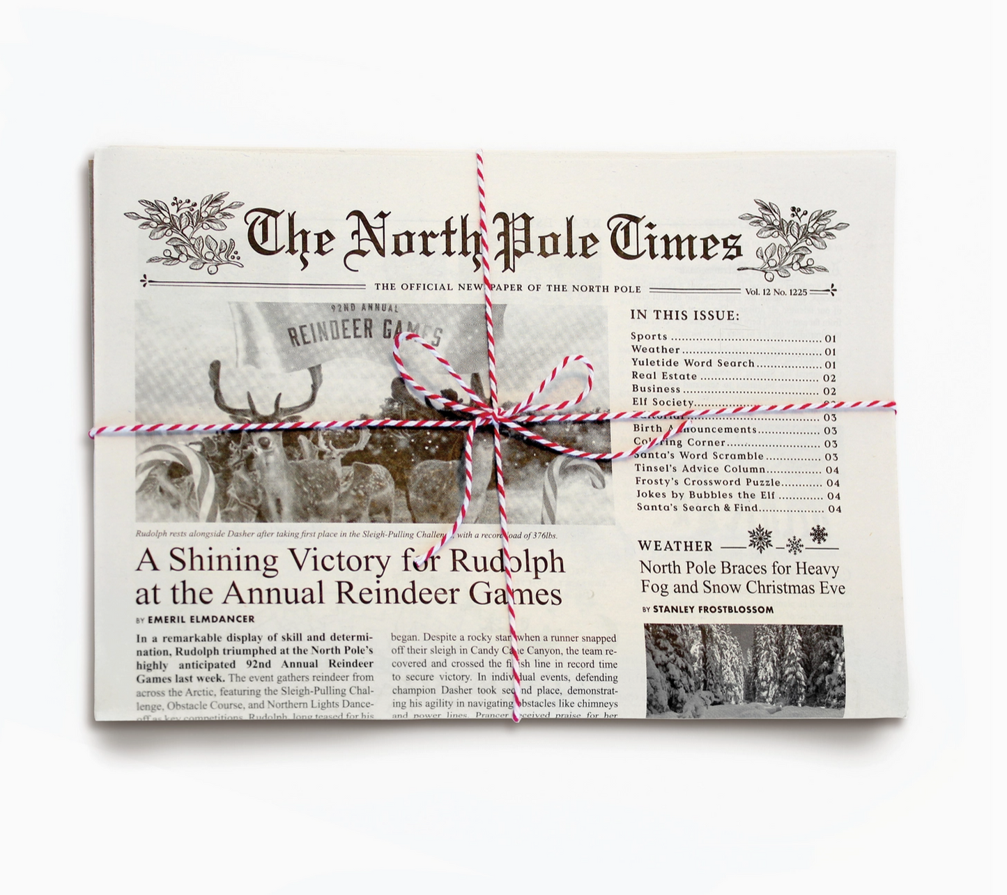 North Pole Times Newspaper - Holiday Gift Wrap + Activity