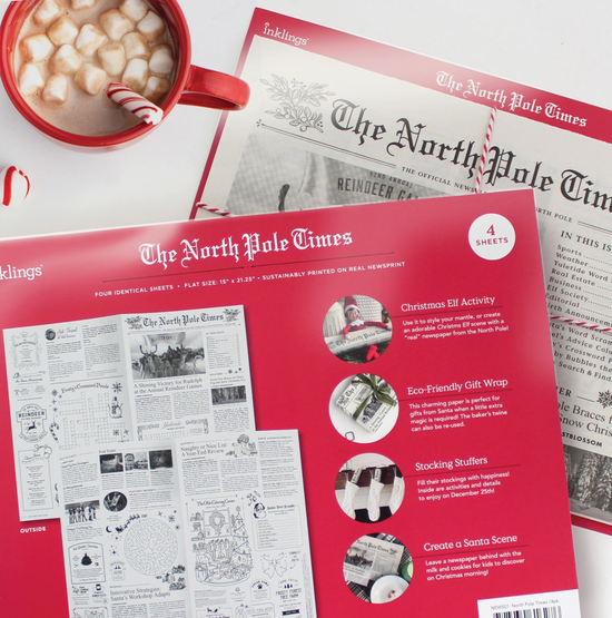 North Pole Times Newspaper - Holiday Gift Wrap + Activity