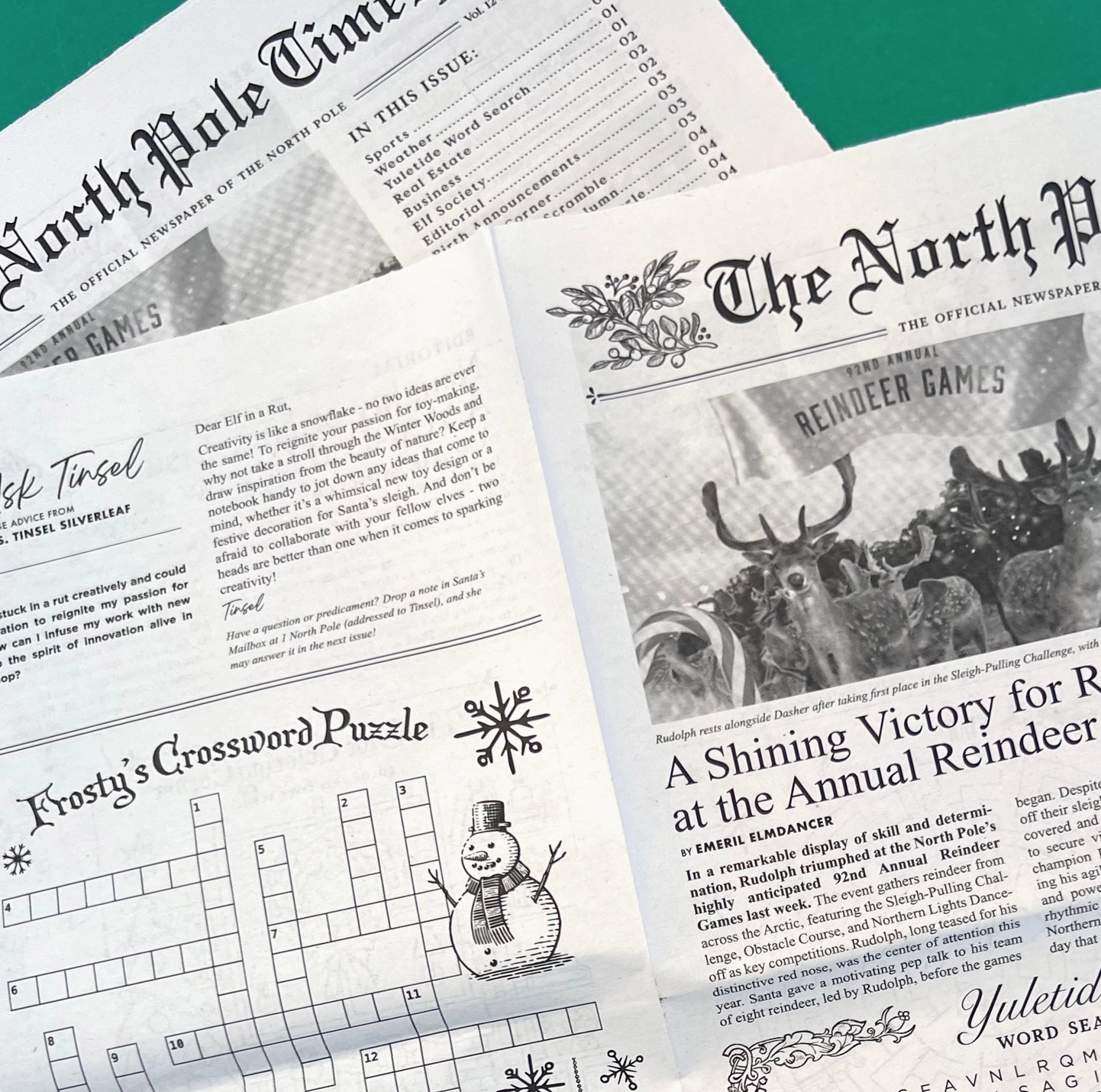 North Pole Times Newspaper - Holiday Gift Wrap + Activity