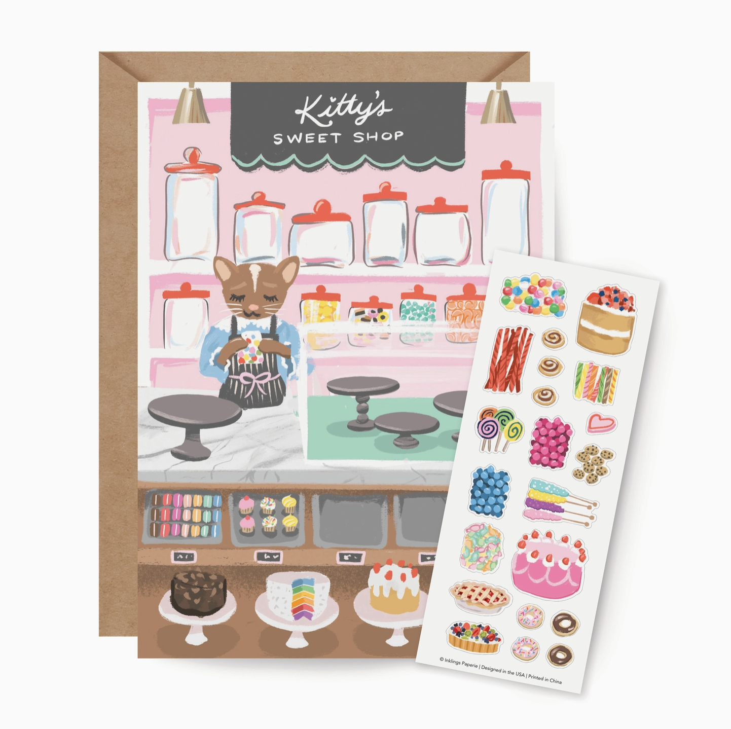 Sticker Scene Card - Sweet Shop