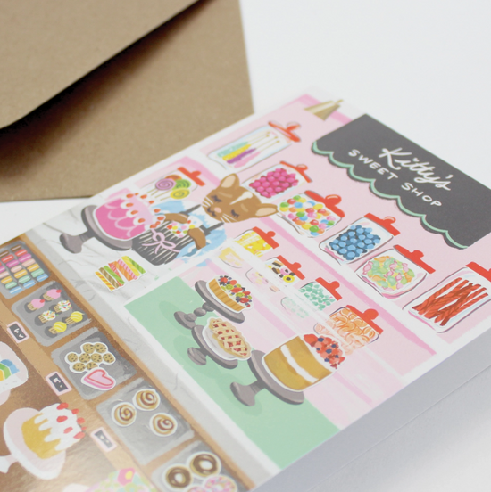 Sticker Scene Card - Sweet Shop