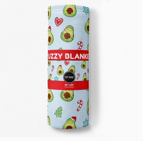 Avocado Xmas Fuzzy Throw Blanket