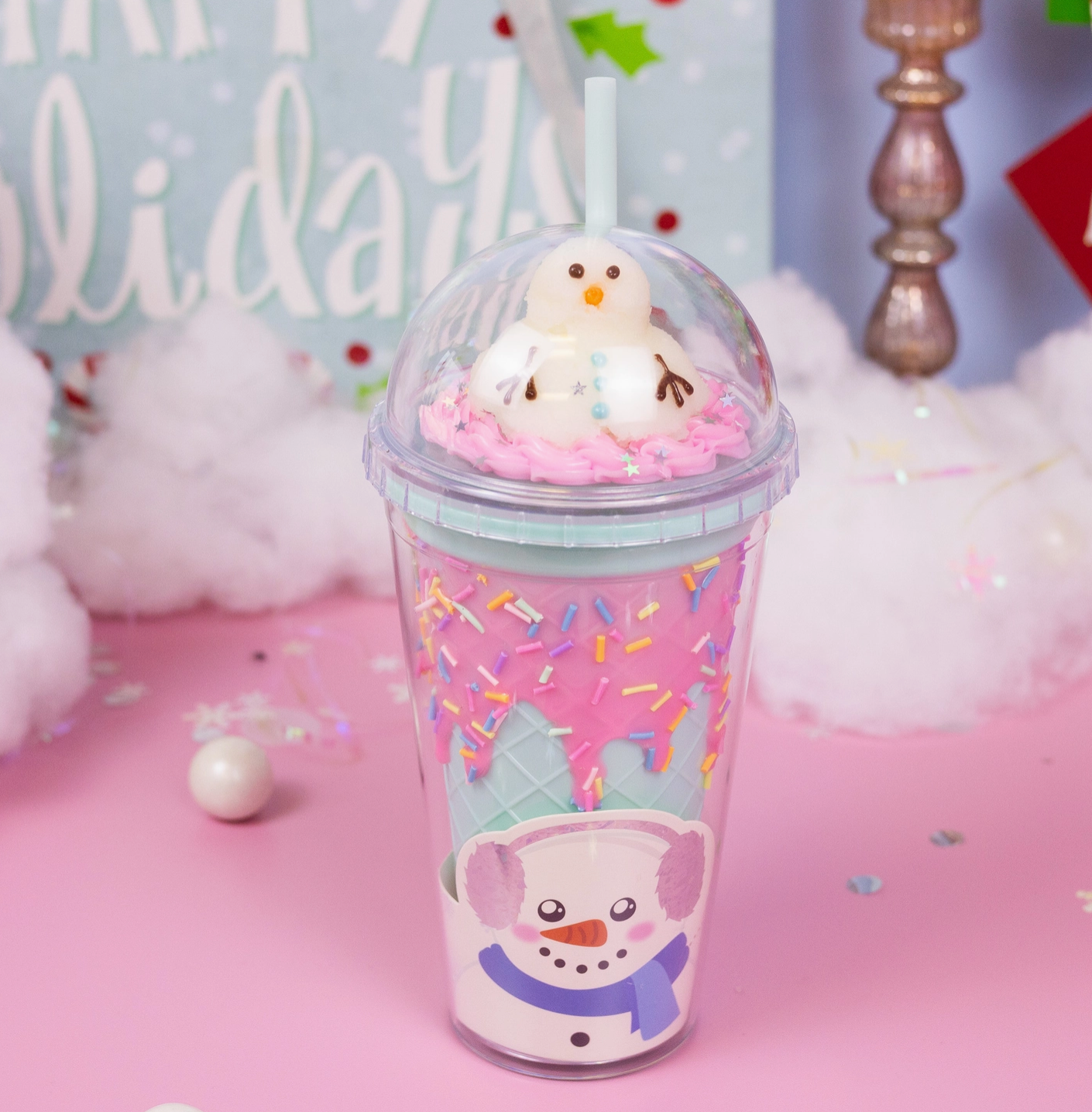 Christmas Tumbler - Smiling Snowman