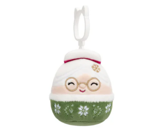 Squishmallow Plush 3.5" Clip Nicolette Mrs. Claus