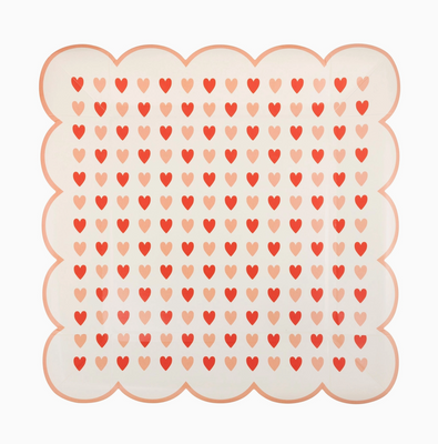 Heart Scalloped Square Plate