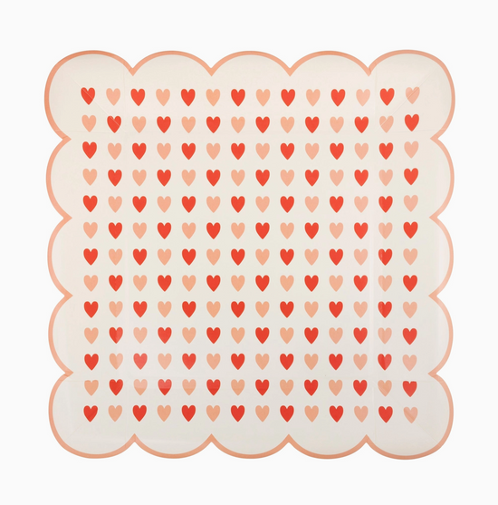 Heart Scalloped Square Plate