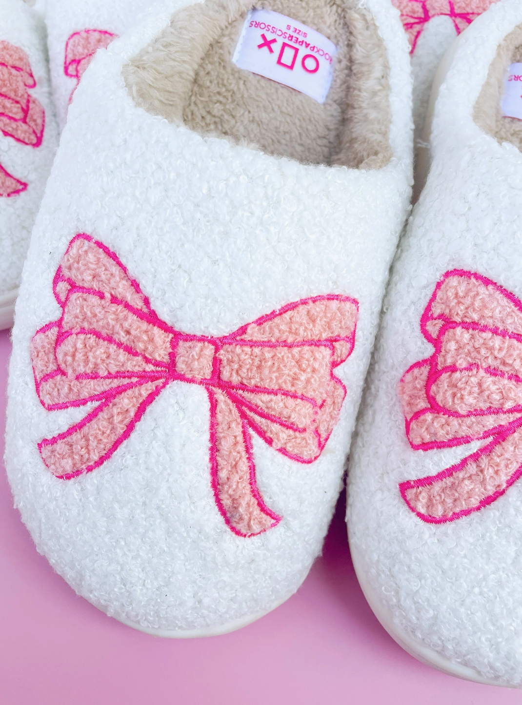 Pink Bow Slippers