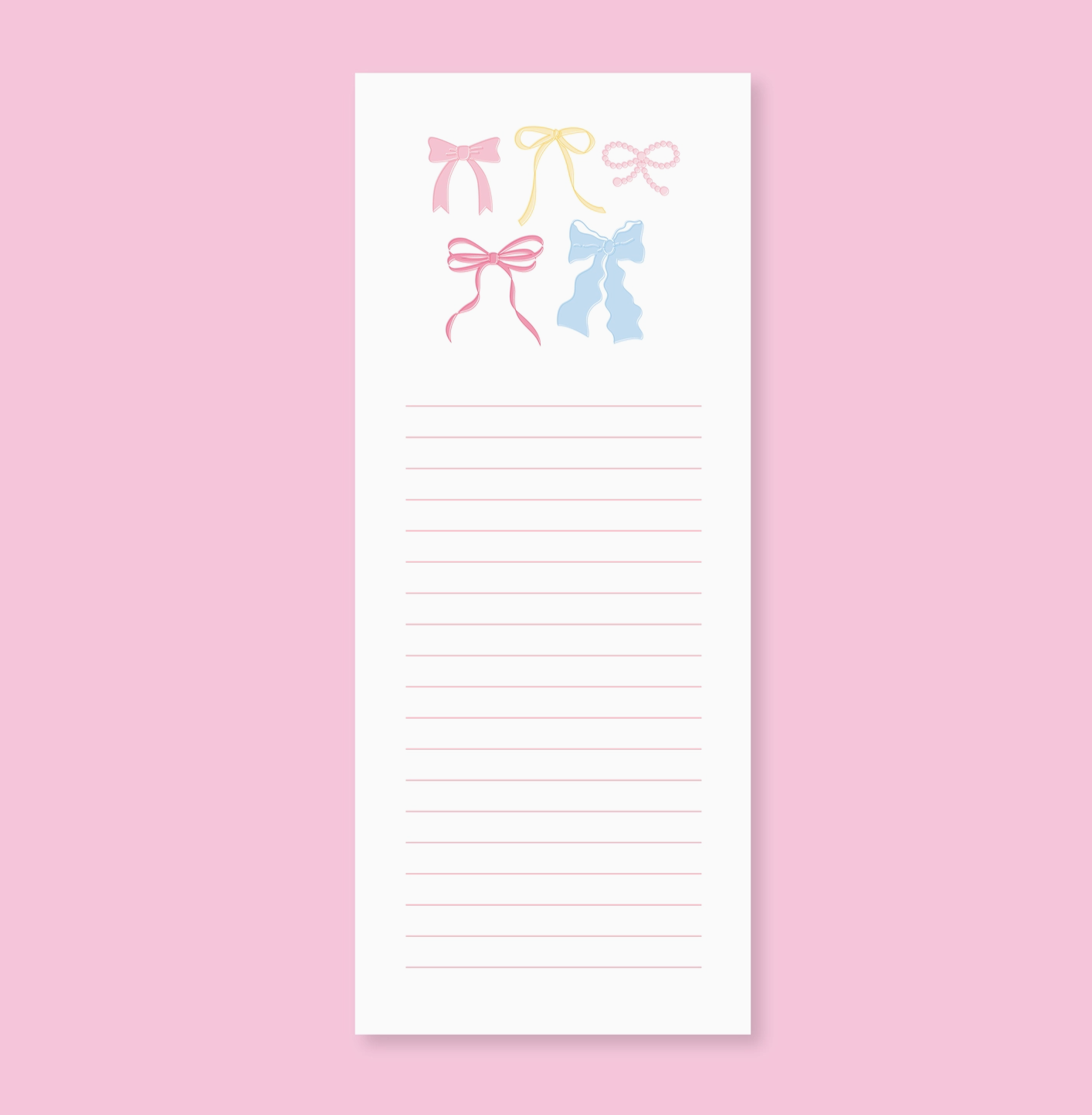 Pastel Bows List Notepad