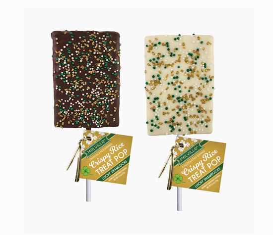 Rice Cereal Treat w/ Choc, Shamrocks & Gold Crystals