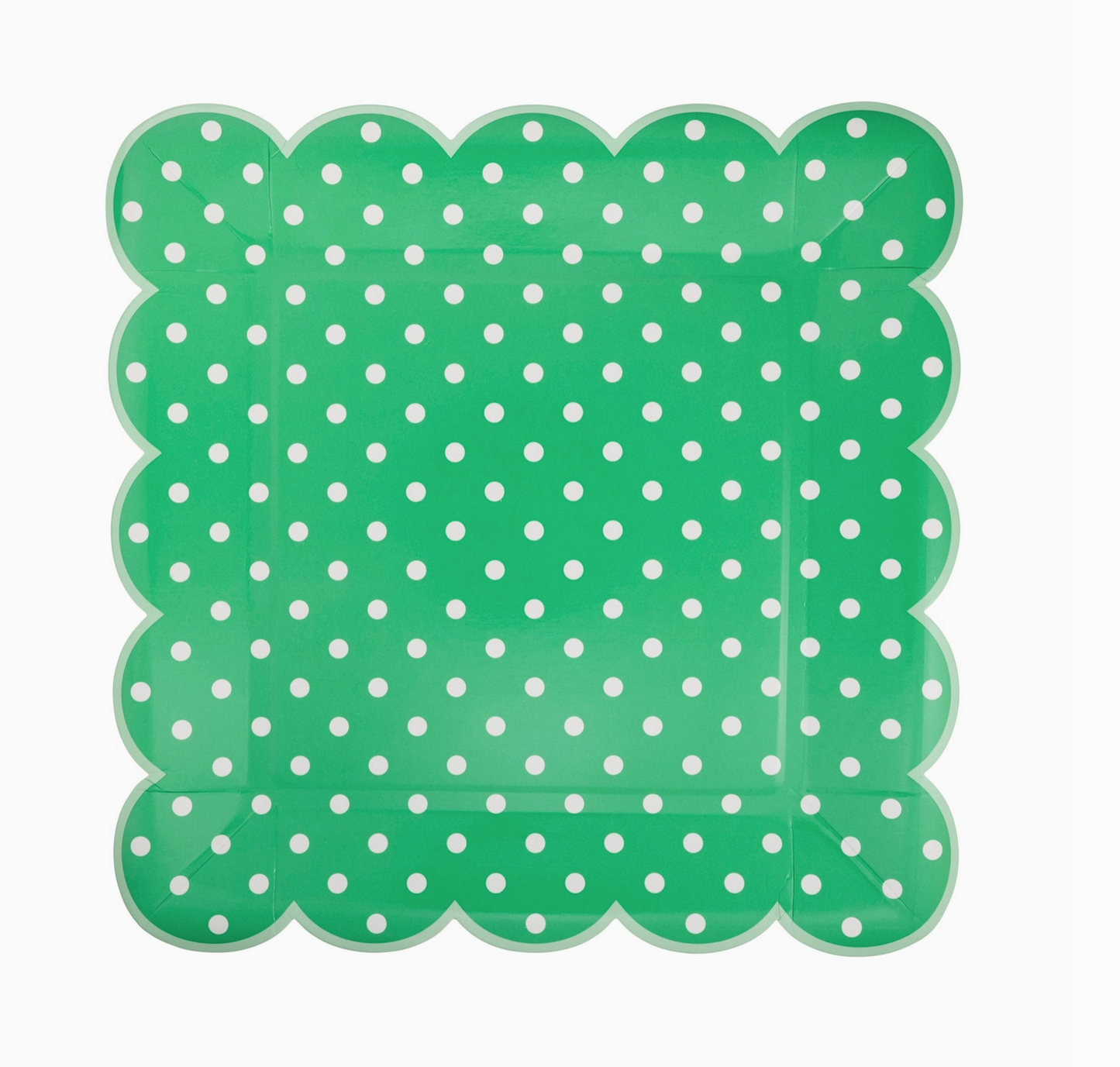 Polka Dot Scalloped Square Plate