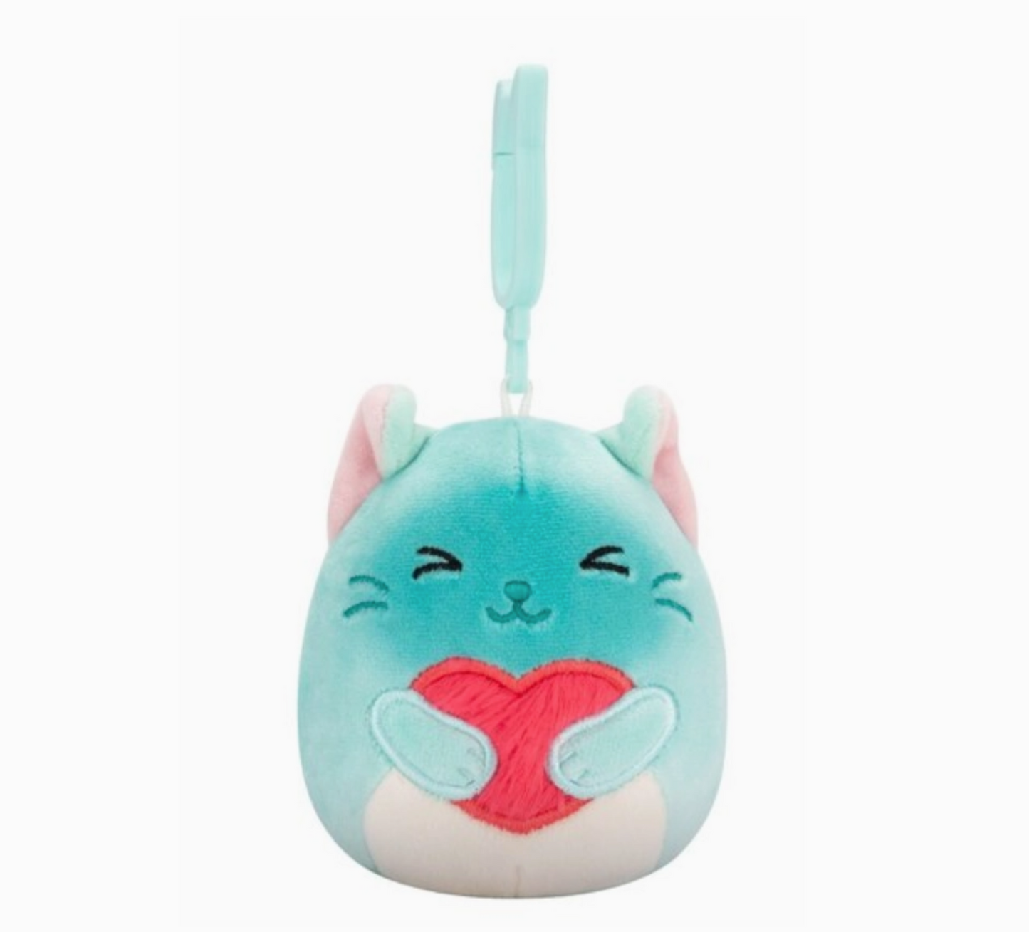 Squishmallow Valentine 3.5" Clip Sigrid Cat with Heart
