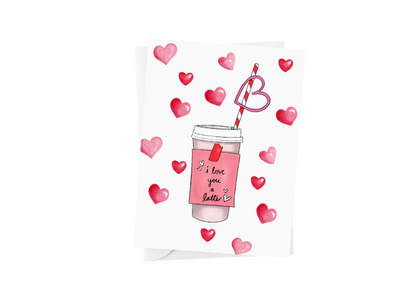 Latte Valentines Day Greeting Card