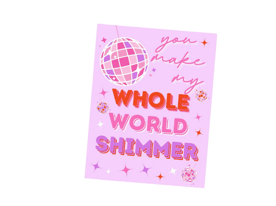 Whole World Shimmer Swiftie Card
