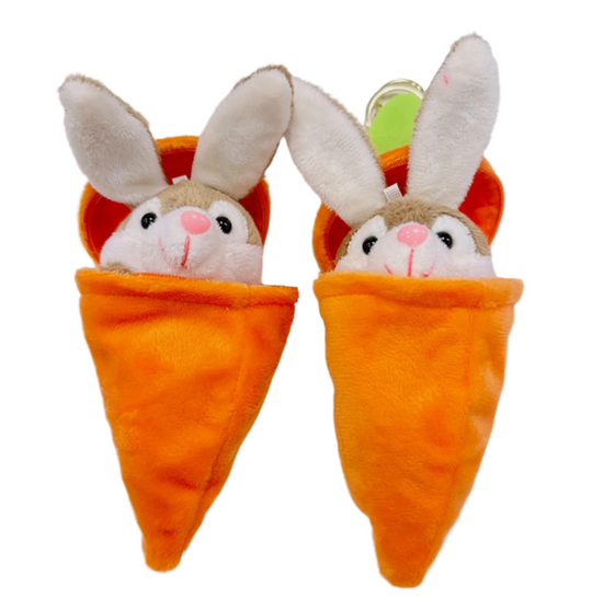Peek-A-Boo Bunny Carrot Keychain