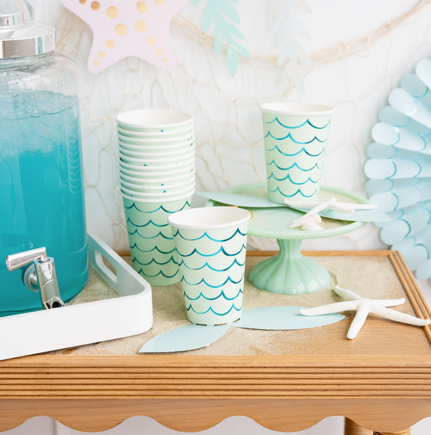 Mermaid Tail Paper Party Cups - 12 oz
