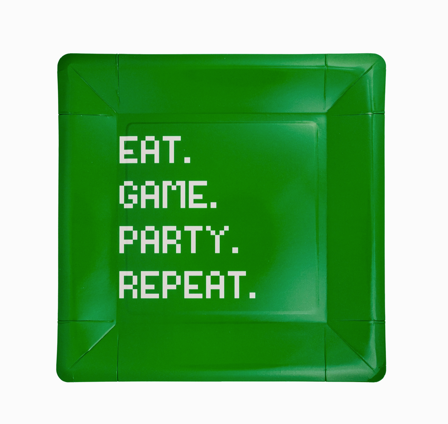 Eat Game Party Square Paper Plate