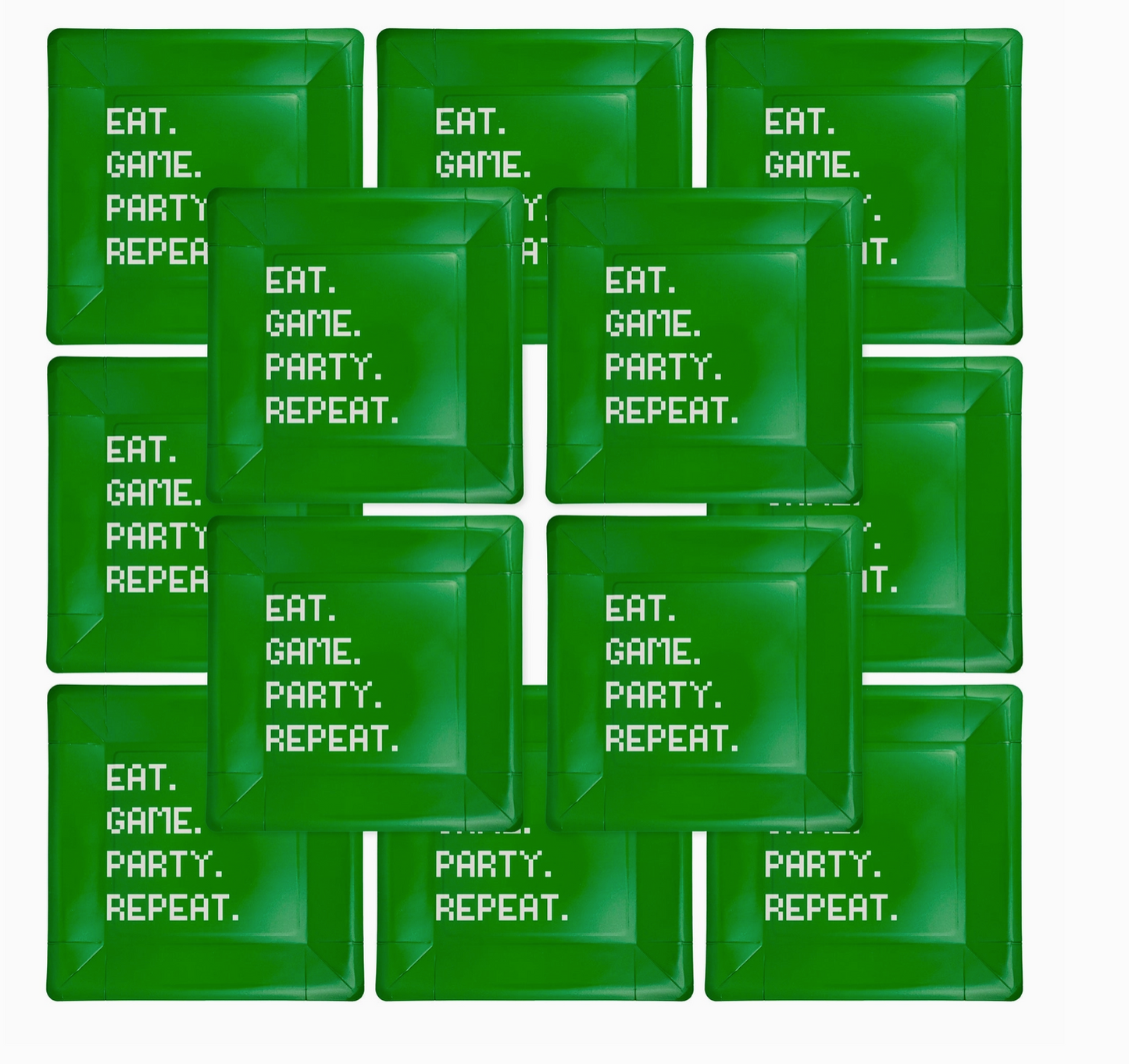 Eat Game Party Square Paper Plate