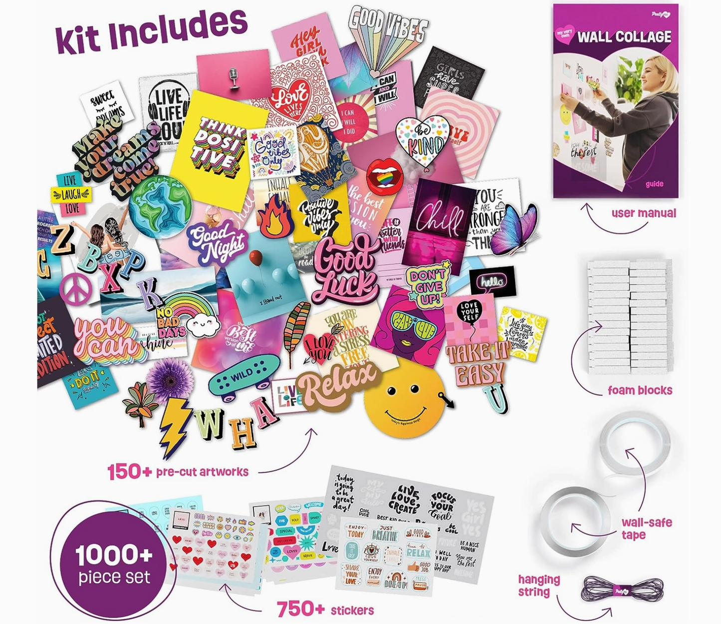 Diy Wall Collage Kit For Teen & Tween Girls