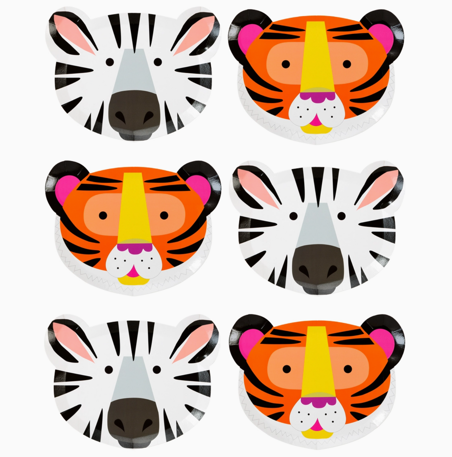 Animal Face Party Plates | 12 Pack | Kids Party