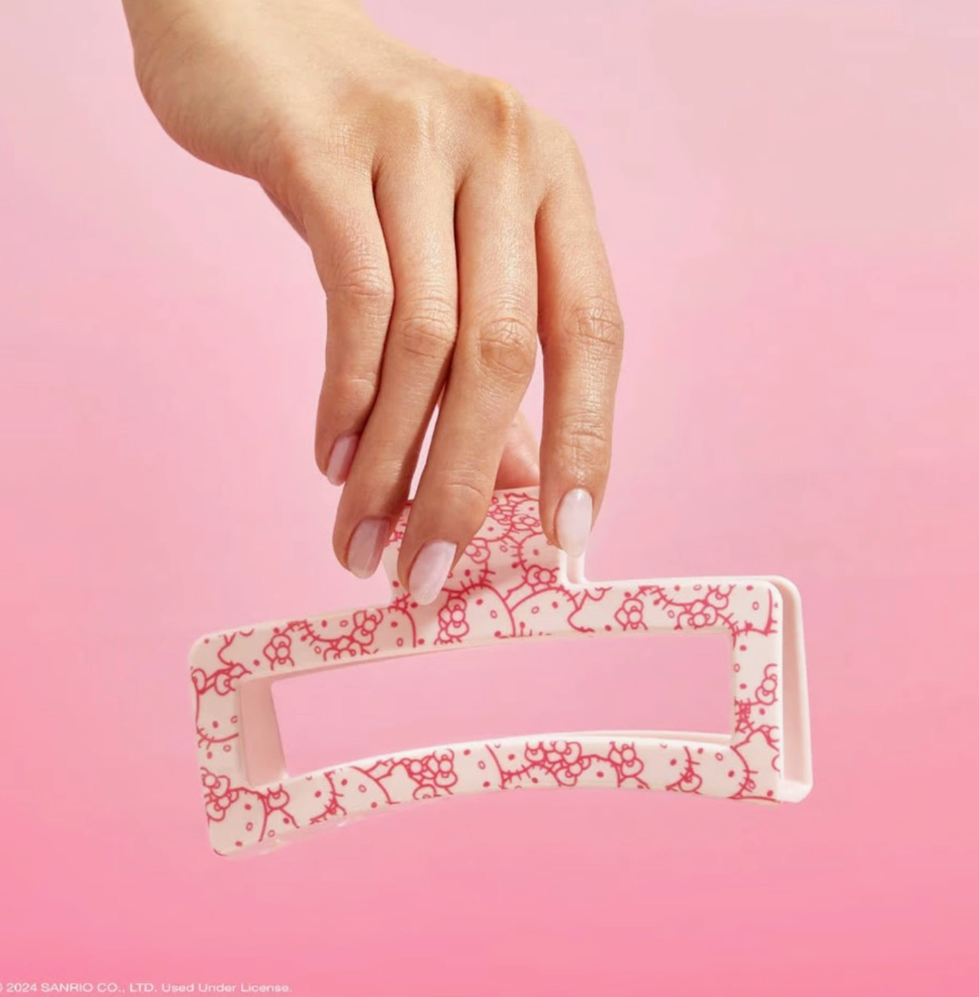 Hello Kitty X Kitsch Recycled Jumbo Open Clawclip-Pink Kitty