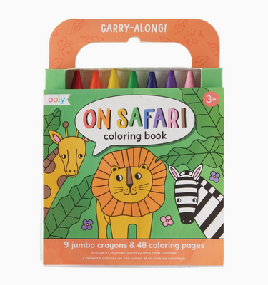 Carry Along Crayon & Coloring Book Kit-On Safari