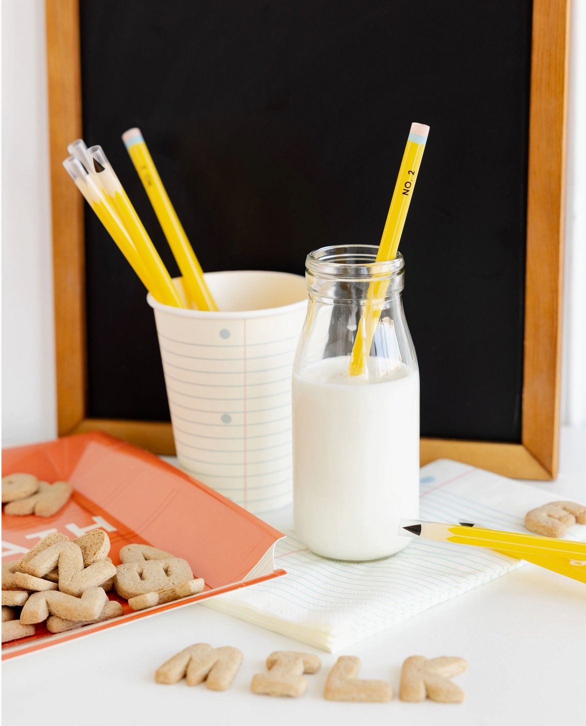 Pencil Reusable Straws - 12 Count