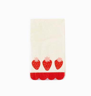 Berry Fringe Scallop Guest Towel