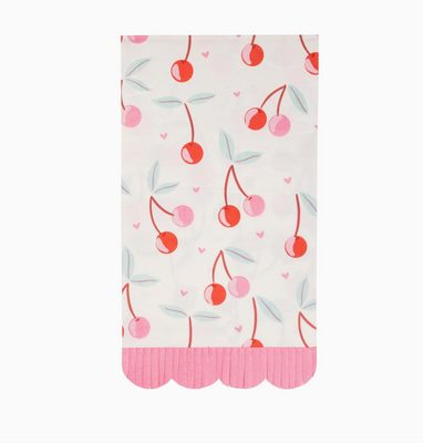 Cherries Fringe Scallop Guest Napkin