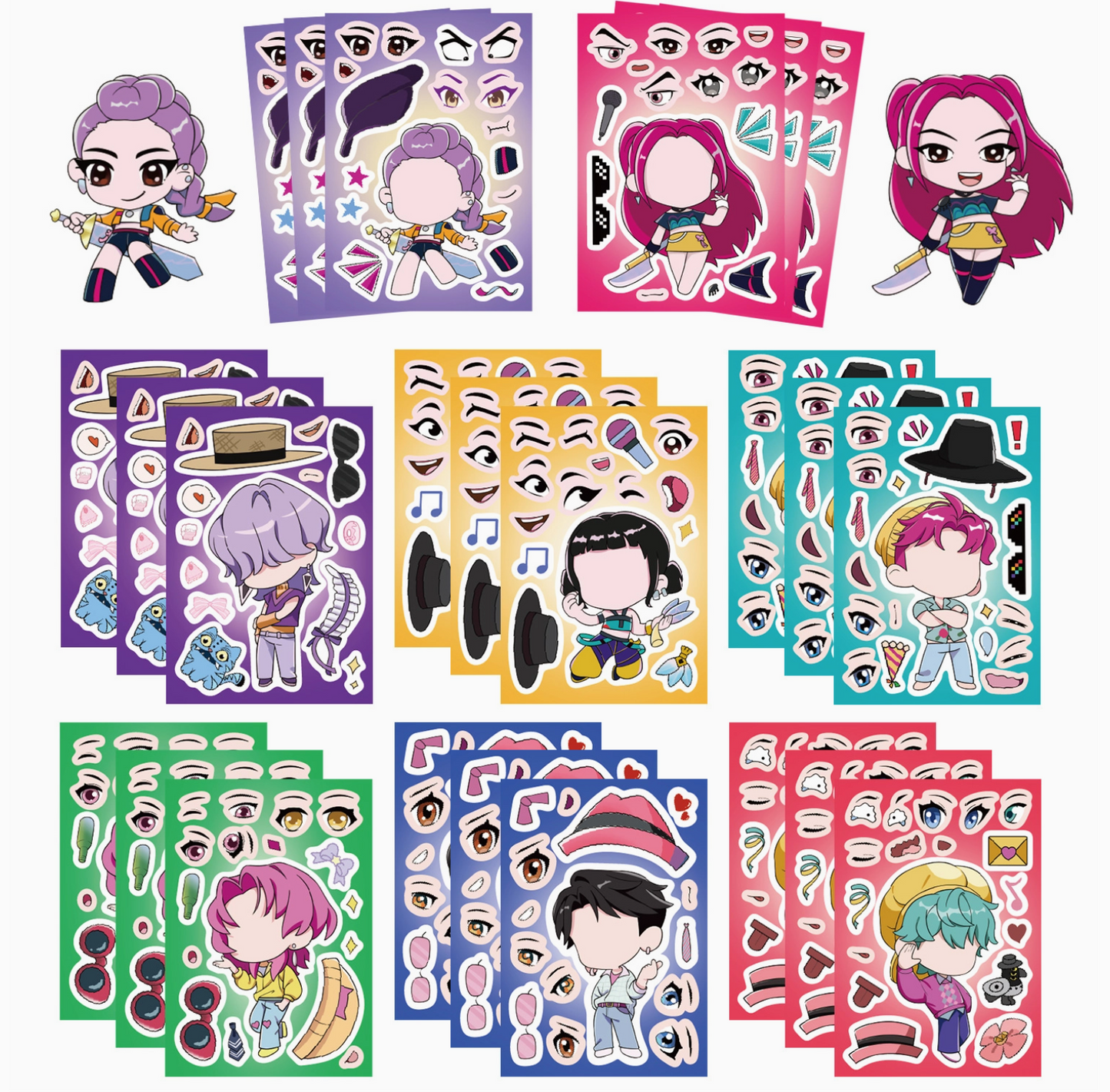 K-Pop Demon Hunters Waterproof Play Stickers