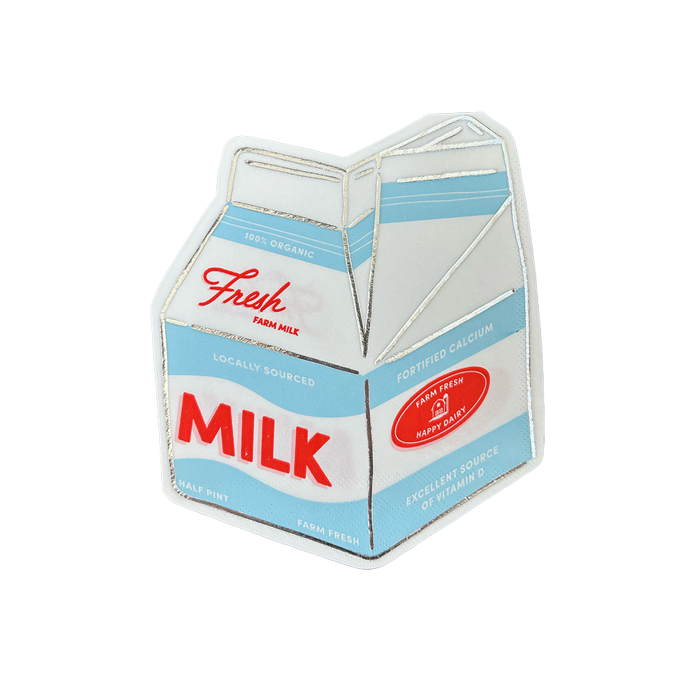 Milk carton-shaped product on a white background