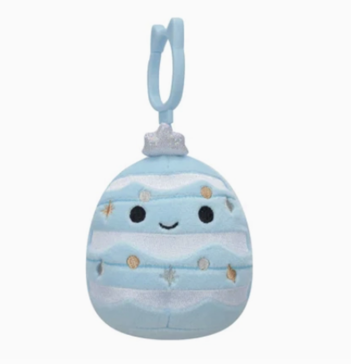 Plush toy with a blue and white design on a white background