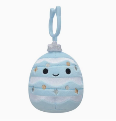 Plush toy with a blue and white design on a white background