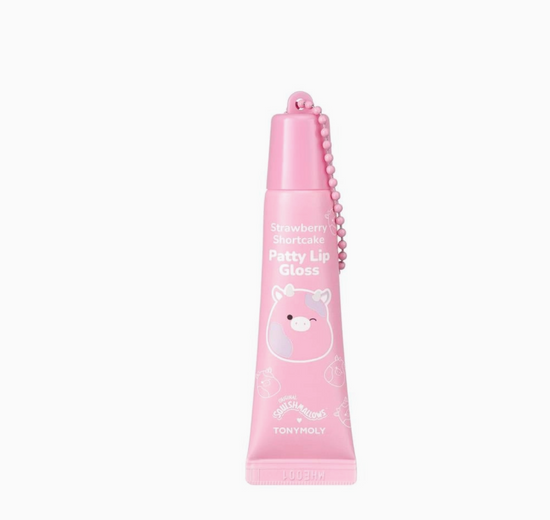 Pink lip gloss with bear design on a white background