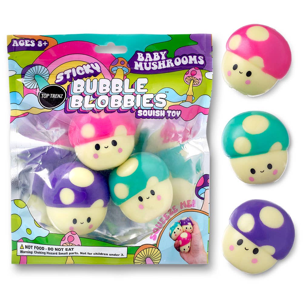Sticky Bubble Blobbies squish toy with packaging on a white background