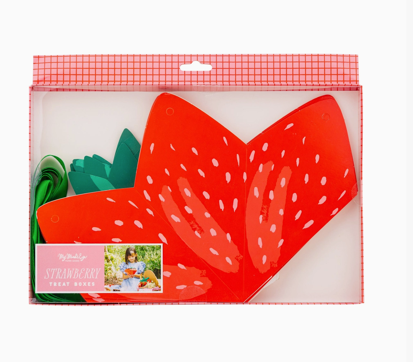 Red strawberry-shaped product in packaging with visible brand logo.