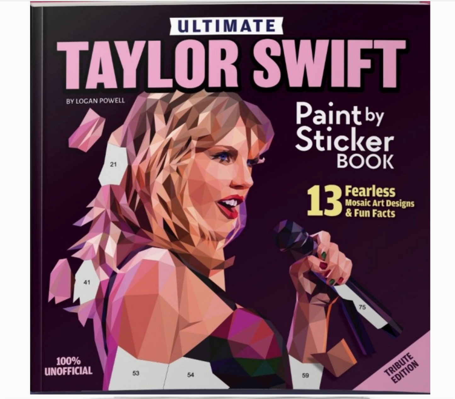 Cover of a sticker painting book with an illustration of Taylor Swift.